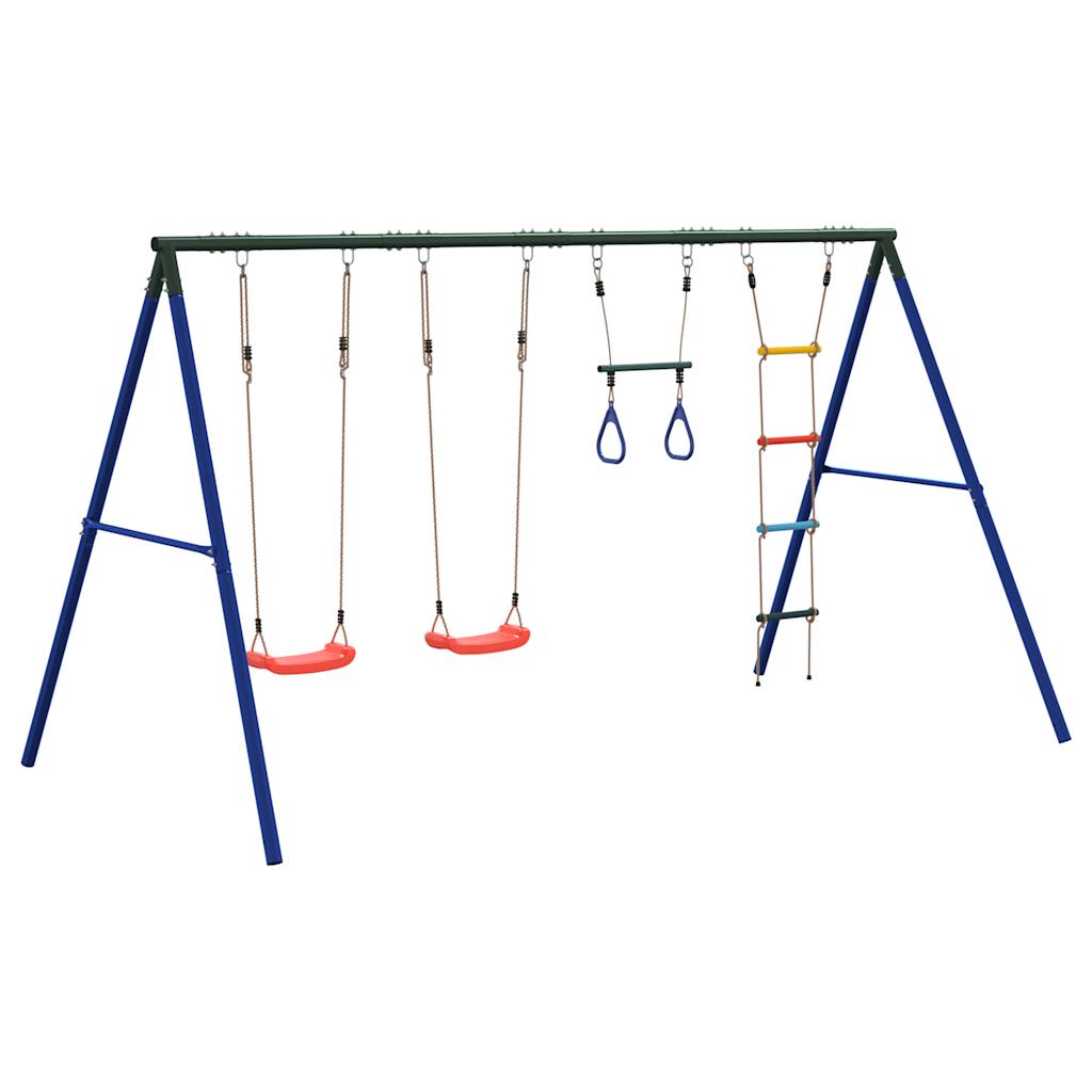 vidaXL Outdoor Swing Set with Swings, Trapeze, Ladder