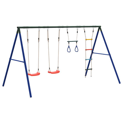 vidaXL Outdoor Swing Set with Swings, Trapeze, Ladder