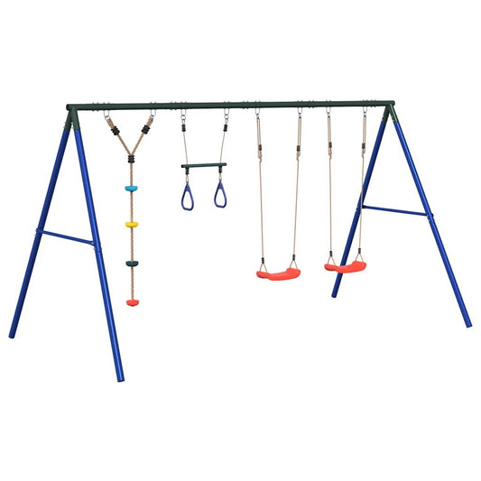 vidaXL Outdoor Swing Set with Swings, Trapeze, Disc Swing