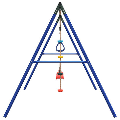 vidaXL Outdoor Swing Set with Swings, Trapeze, Disc Swing