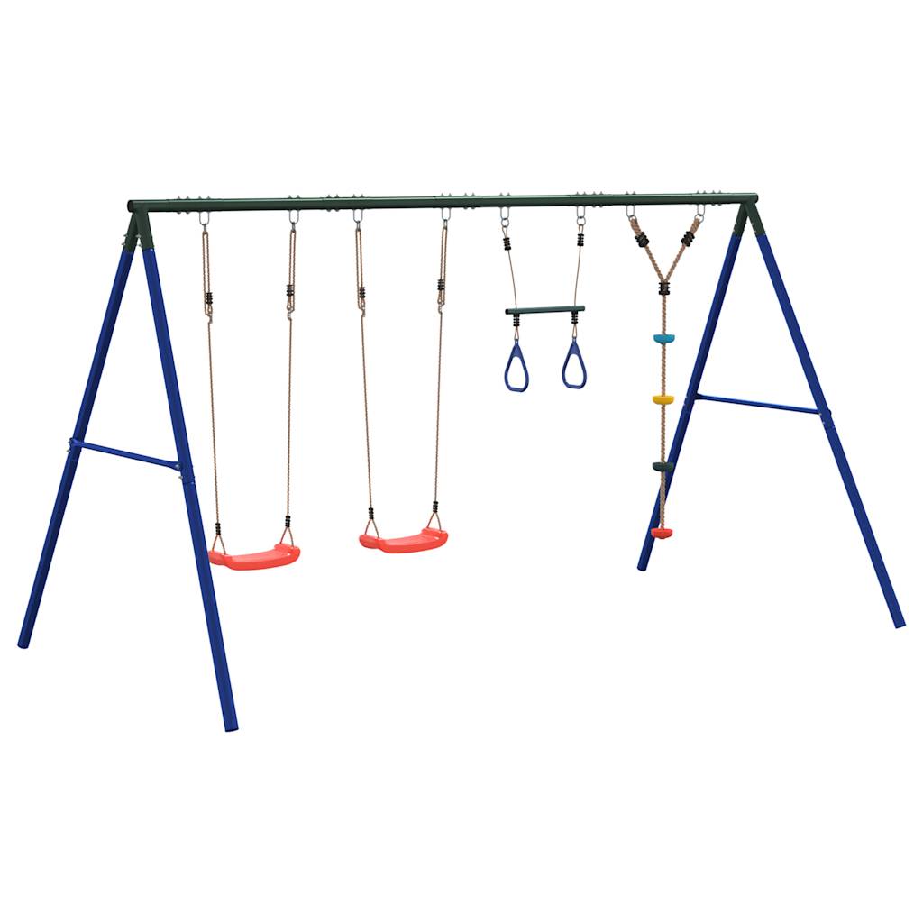 vidaXL Outdoor Swing Set with Swings, Trapeze, Disc Swing