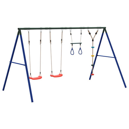 vidaXL Outdoor Swing Set with Swings, Trapeze, Disc Swing