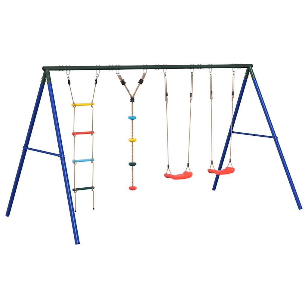 vidaXL Outdoor Swing Set with Swings, Ladder, Disc Swing