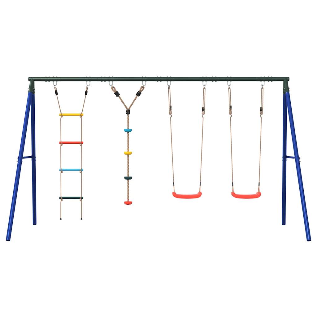 vidaXL Outdoor Swing Set with Swings, Ladder, Disc Swing