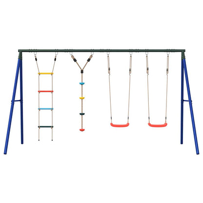 vidaXL Outdoor Swing Set with Swings, Ladder, Disc Swing