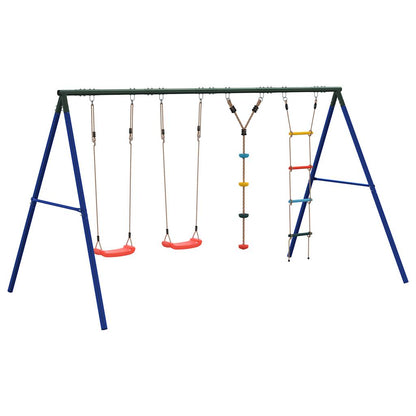 vidaXL Outdoor Swing Set with Swings, Ladder, Disc Swing
