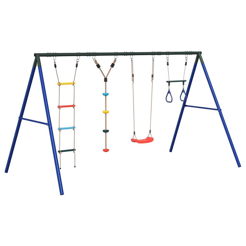 vidaXL Outdoor Swing Set with Swing, Trapeze, Ladder, Disc Swing