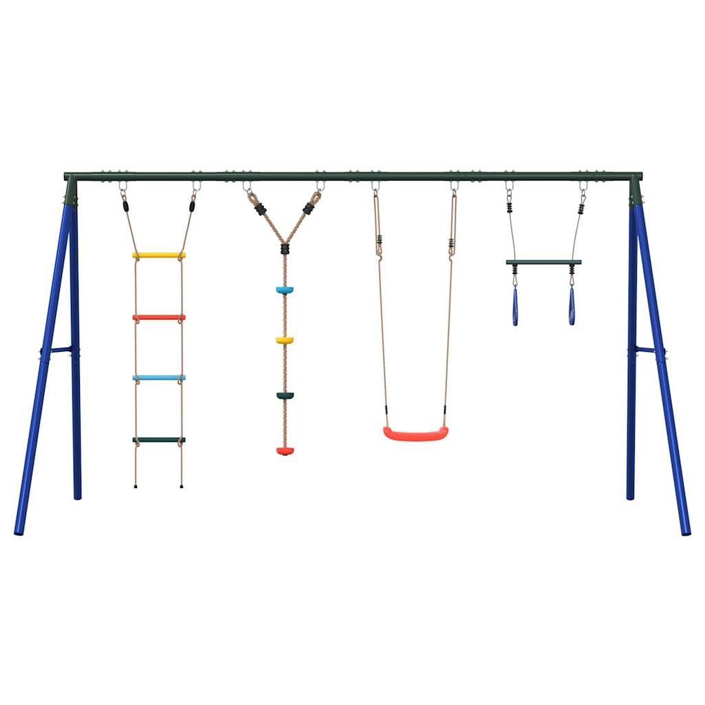 vidaXL Outdoor Swing Set with Swing, Trapeze, Ladder, Disc Swing
