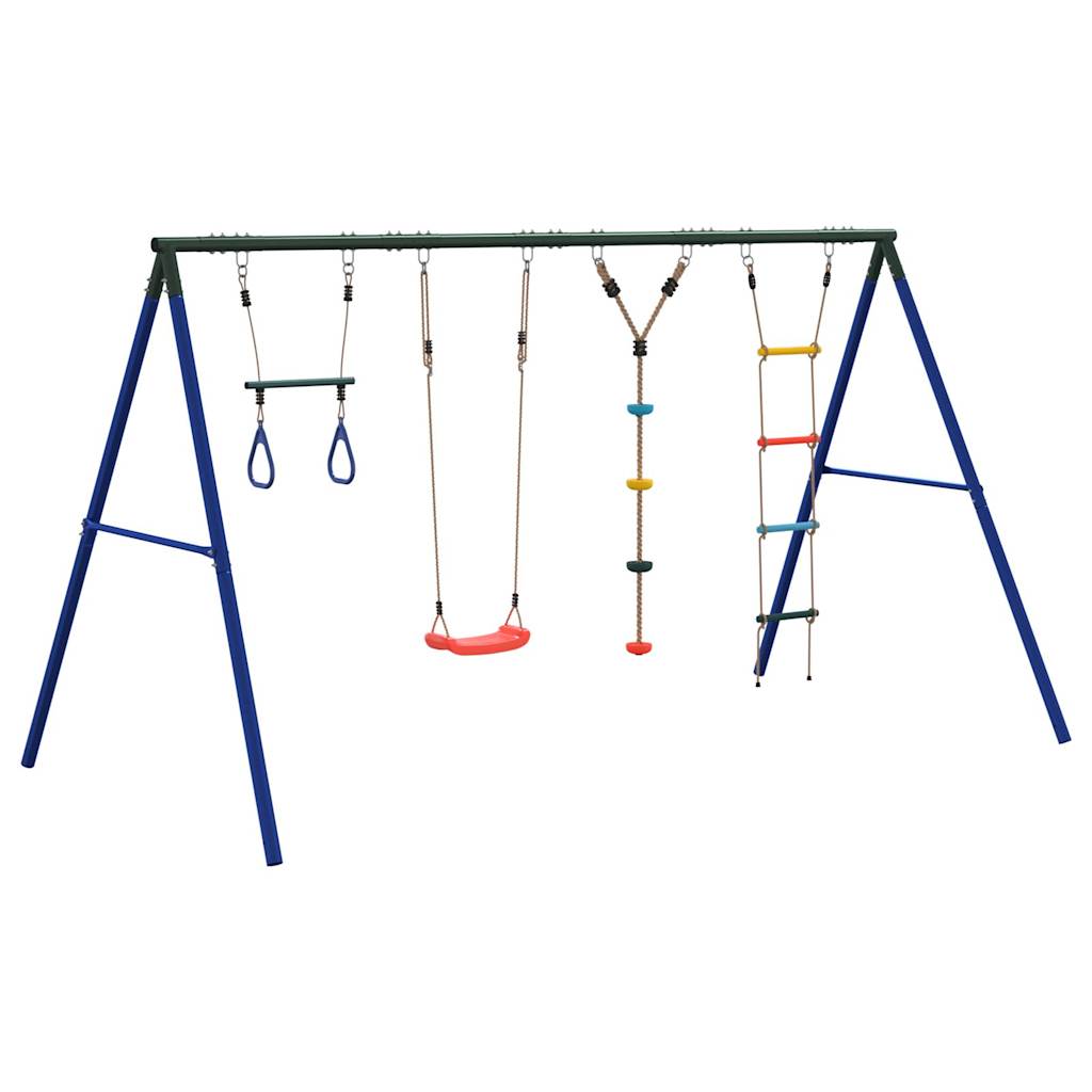 vidaXL Outdoor Swing Set with Swing, Trapeze, Ladder, Disc Swing