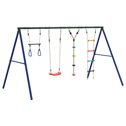vidaXL Outdoor Swing Set with Swing, Trapeze, Ladder, Disc Swing
