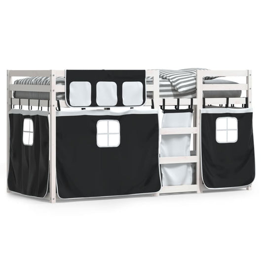 vidaXL Bunk Bed without Mattress White&Black 80x200 cm Solid Wood Pine