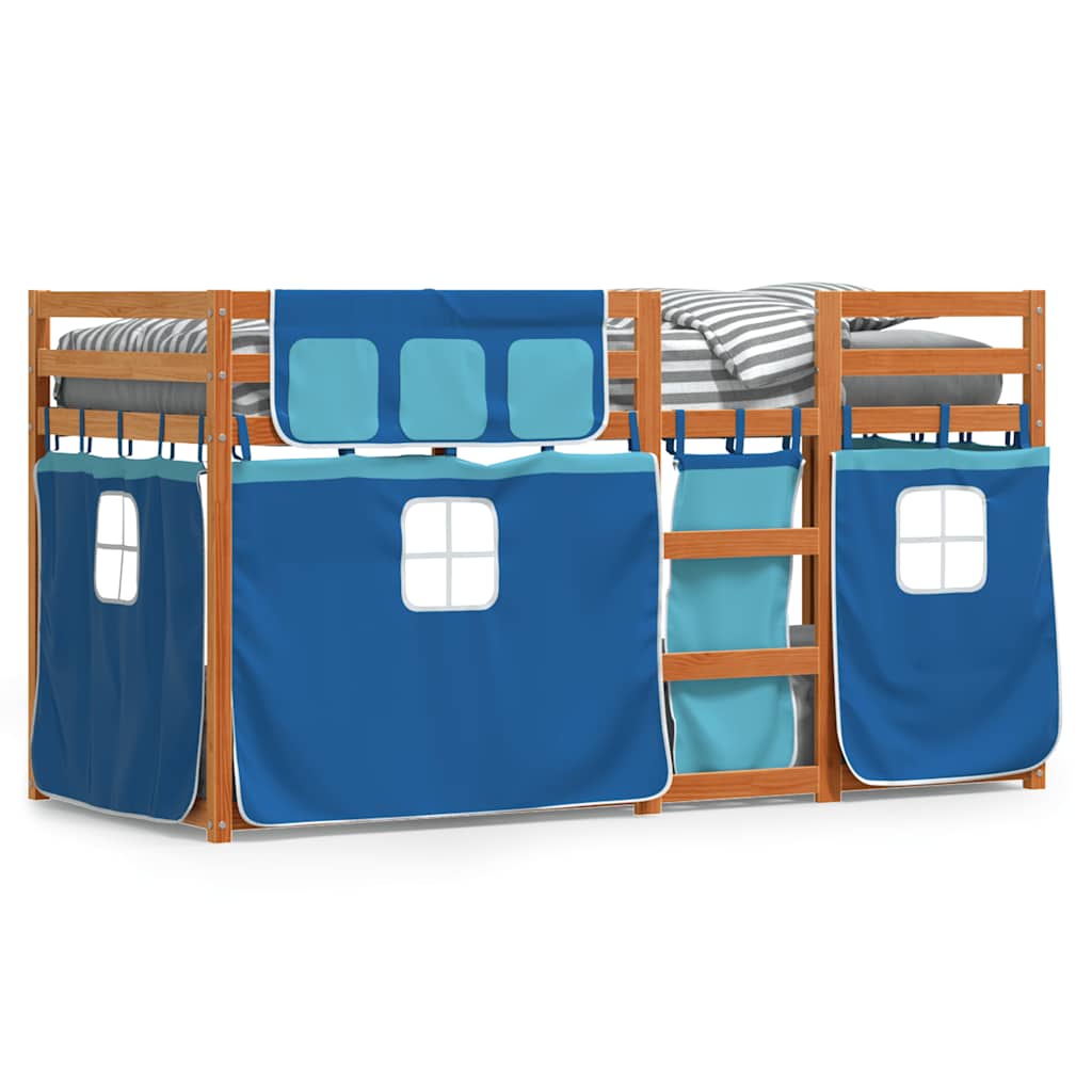 vidaXL Bunk Bed without Mattress Brown&Blue 90x200 cm Solid Wood Pine