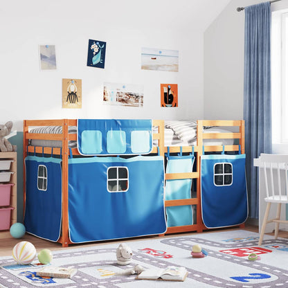 vidaXL Bunk Bed without Mattress Brown&Blue 90x200 cm Solid Wood Pine