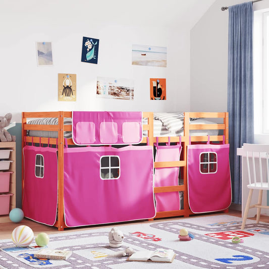 vidaXL Bunk Bed without Mattress Pink 90x190 cm Single Solid Wood Pine
