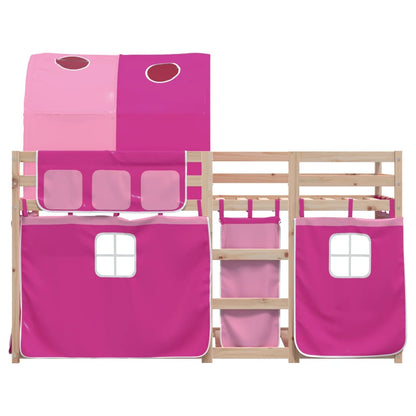 vidaXL Bunk Bed without Mattress Pink 75x190 cm Small Single Solid Wood Pine