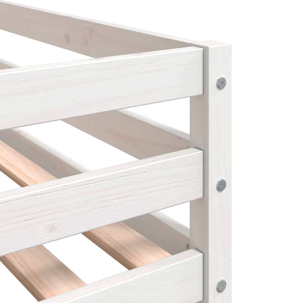 vidaXL Bunk Bed without Mattress White&Black 75x190 cm Small Single Solid Wood Pine