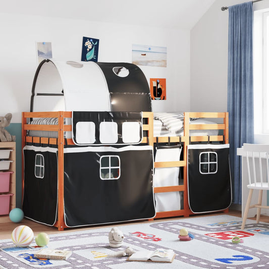 vidaXL Bunk Bed without Mattress White&Black 80x200 cm Solid Wood Pine