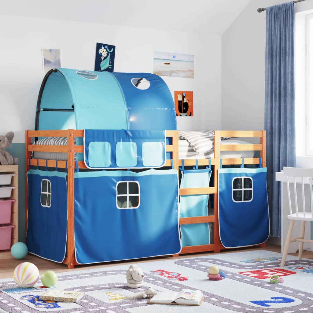 vidaXL Bunk Bed without Mattress Blue 90x190 cm Single Solid Wood Pine