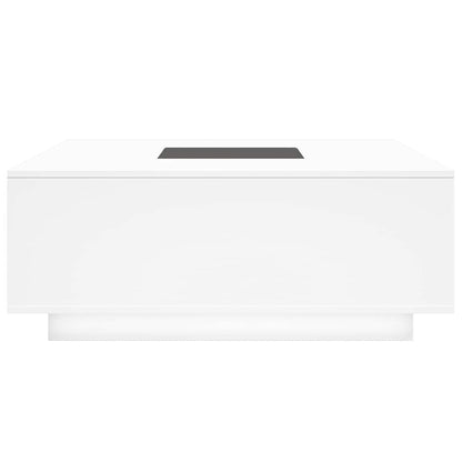 vidaXL Coffee Table with Infinity LED White 100x100x40 cm