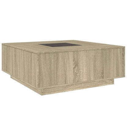 vidaXL Coffee Table with Infinity LED Sonoma Oak 100x100x40 cm