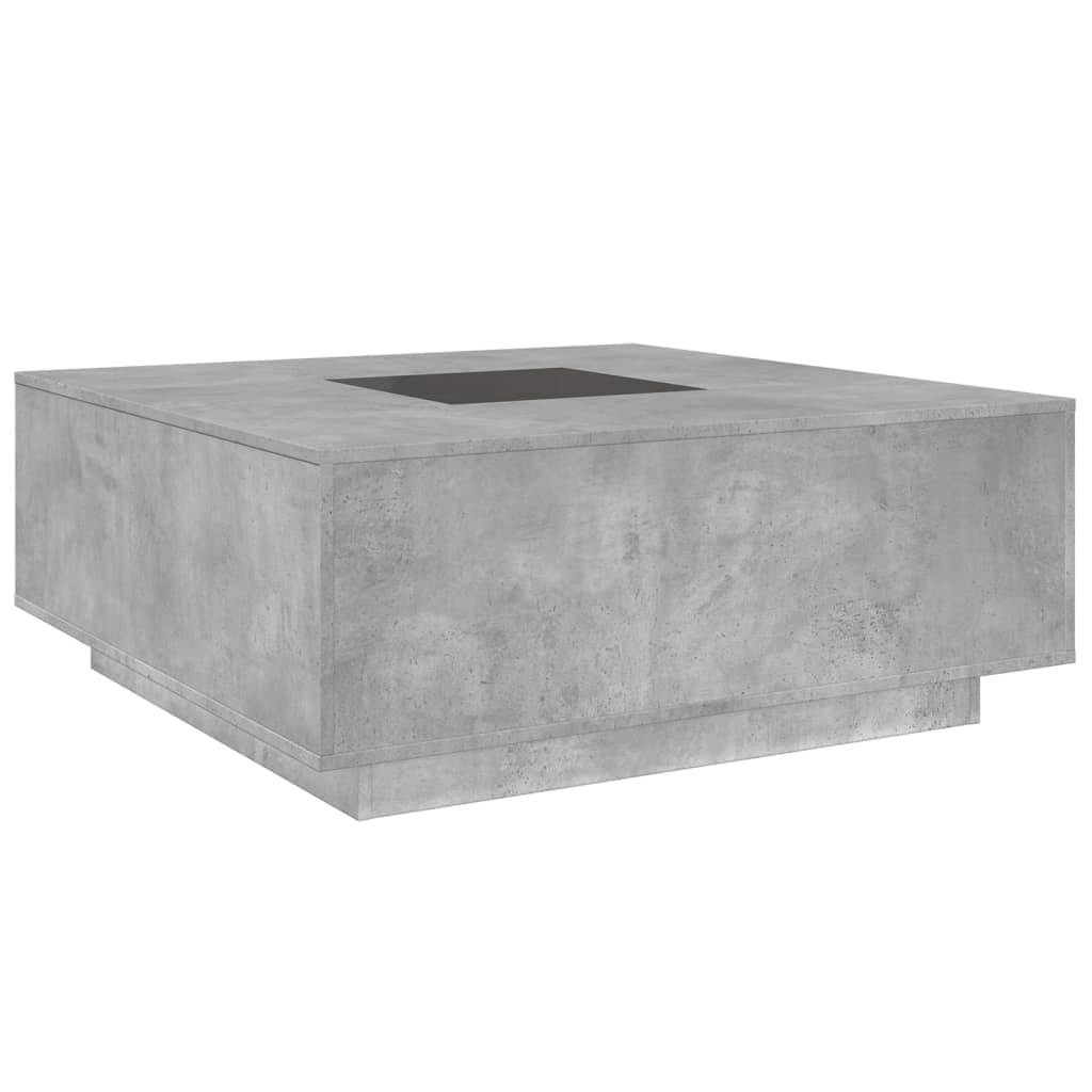 vidaXL Coffee Table with Infinity LED Concrete Grey 100x100x40 cm