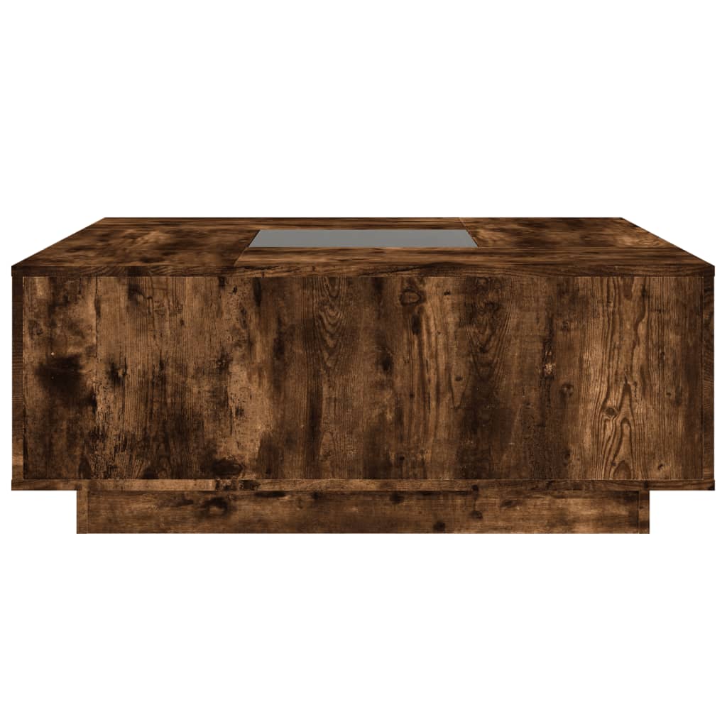 vidaXL Coffee Table with Infinity LED Smoked Oak 100x100x40 cm