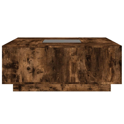 vidaXL Coffee Table with Infinity LED Smoked Oak 100x100x40 cm