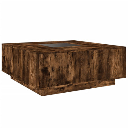 vidaXL Coffee Table with Infinity LED Smoked Oak 100x100x40 cm