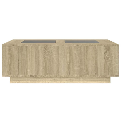 vidaXL Coffee Table with Infinity LED Sonoma Oak 116x69x40 cm