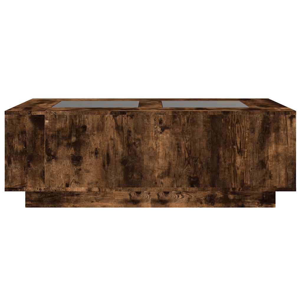 vidaXL Coffee Table with Infinity LED Smoked Oak 116x69x40 cm