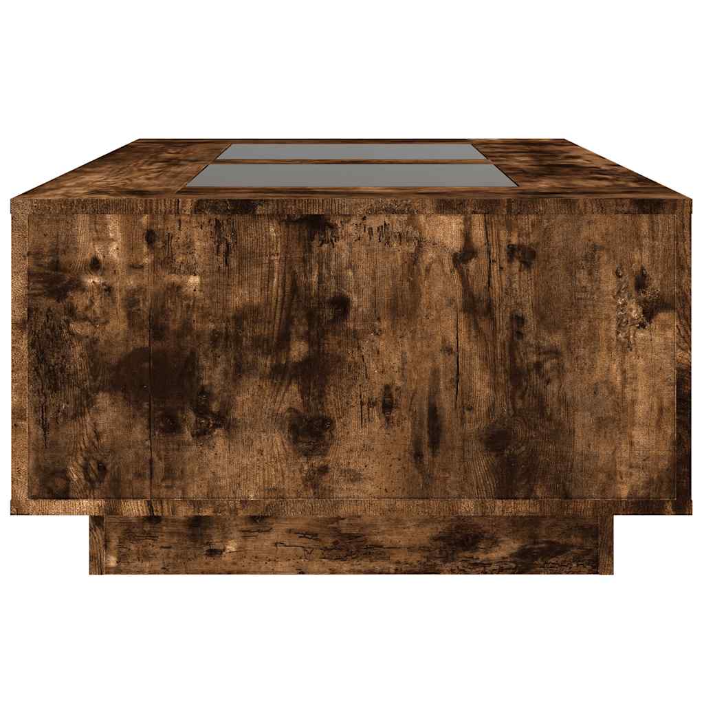 vidaXL Coffee Table with Infinity LED Smoked Oak 116x69x40 cm