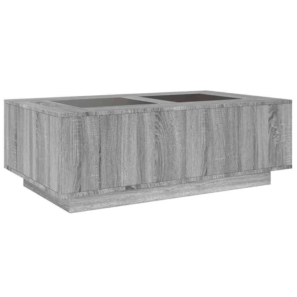 vidaXL Coffee Table with Infinity LED Grey Sonoma 116x69x40 cm