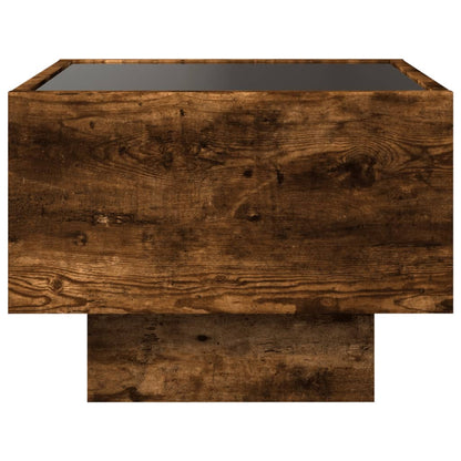 vidaXL Bedside Table with Infinity LED Smoked Oak 40x40x30 cm