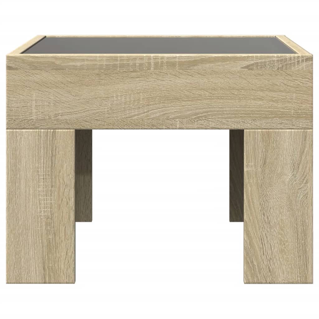 vidaXL Bedside Table with Infinity LED Sonoma Oak 40x40x30 cm