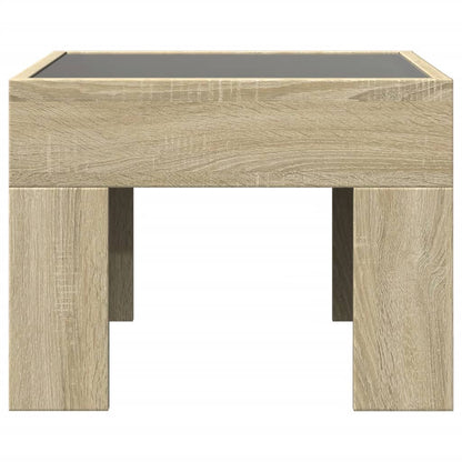 vidaXL Bedside Table with Infinity LED Sonoma Oak 40x40x30 cm
