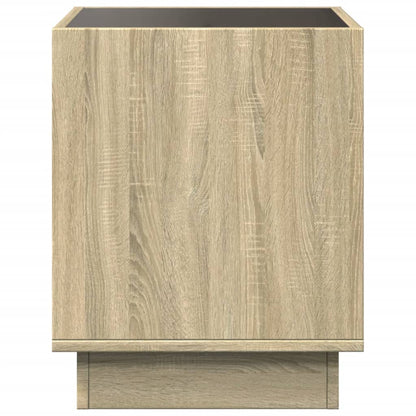 vidaXL Bedside Table with Infinity LED Sonoma Oak 40x40x50 cm