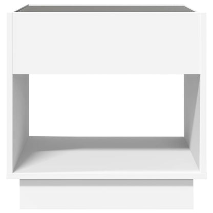 vidaXL Bedside Table with Infinity LED White 50x50x50 cm