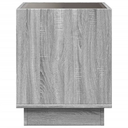 vidaXL Bedside Table with Infinity LED Grey Sonoma 50x50x50 cm