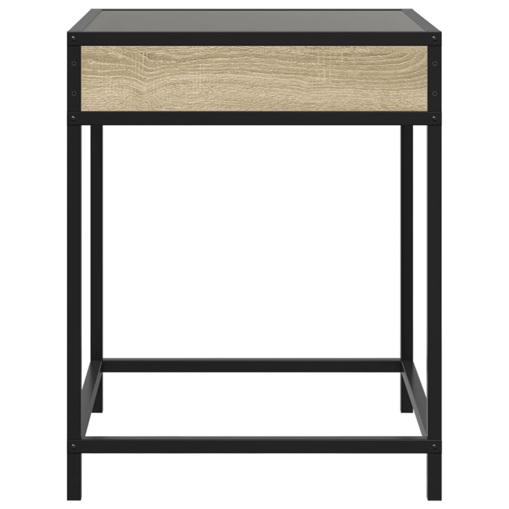vidaXL Bedside Table with Infinity LED Sonoma Oak 40x40x51 cm