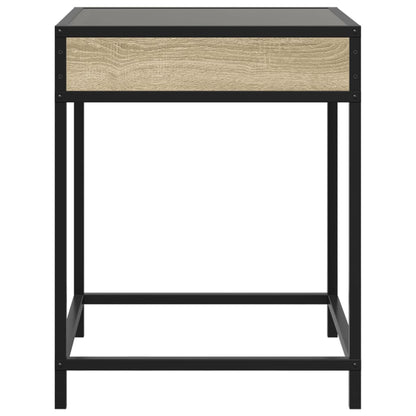 vidaXL Bedside Table with Infinity LED Sonoma Oak 40x40x51 cm