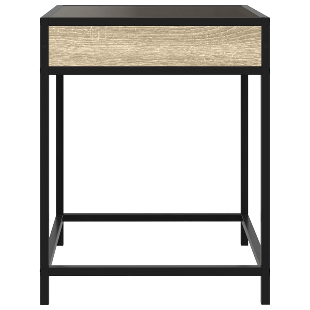 vidaXL Bedside Table with Infinity LED Sonoma Oak 40x40x51 cm