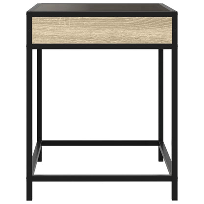 vidaXL Bedside Table with Infinity LED Sonoma Oak 40x40x51 cm