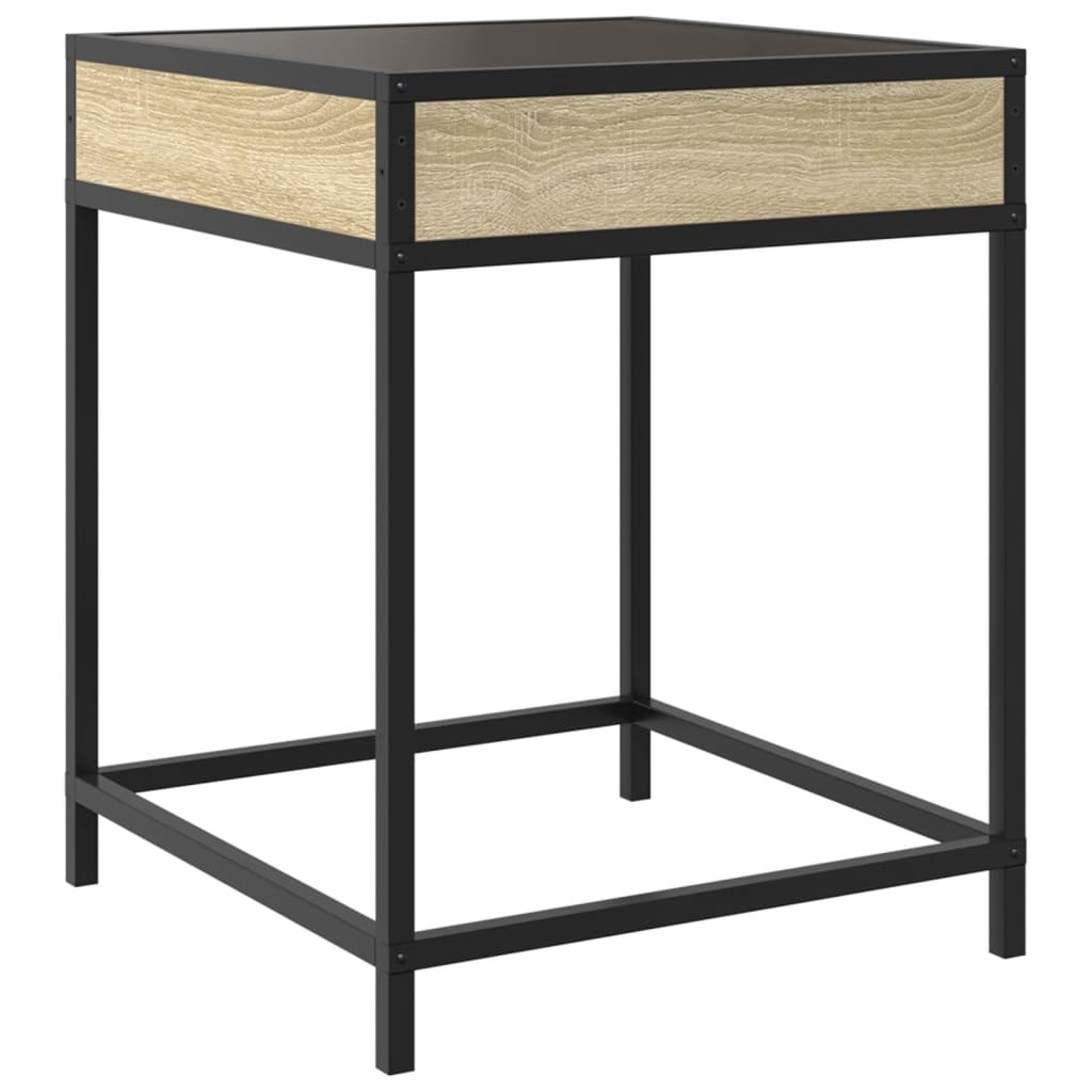 vidaXL Bedside Table with Infinity LED Sonoma Oak 40x40x51 cm