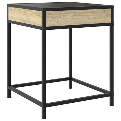 vidaXL Bedside Table with Infinity LED Sonoma Oak 40x40x51 cm