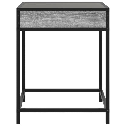 vidaXL Bedside Table with Infinity LED Grey Sonoma 40x40x51 cm