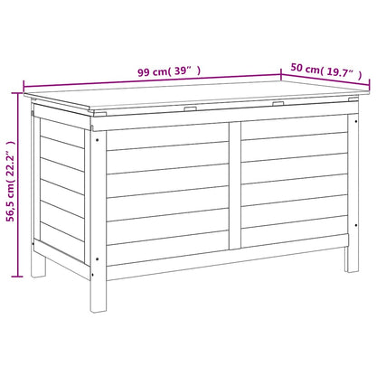 vidaXL Outdoor Cushion Box 99x50x56.5 cm Solid Wood Fir