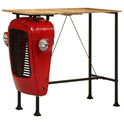 vidaXL Tractor Bar Table Red and Brown 55x120x107 cm Solid Wood Mango