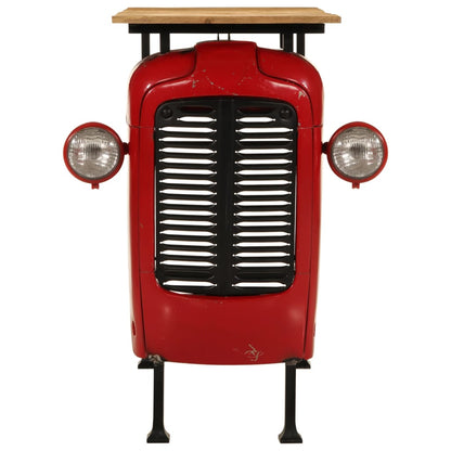 vidaXL Tractor Bar Table Red and Brown 55x120x107 cm Solid Wood Mango