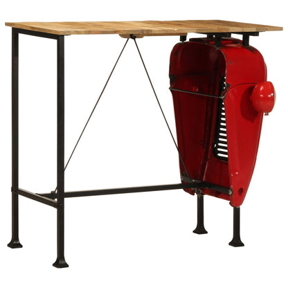 vidaXL Tractor Bar Table Red and Brown 55x120x107 cm Solid Wood Mango