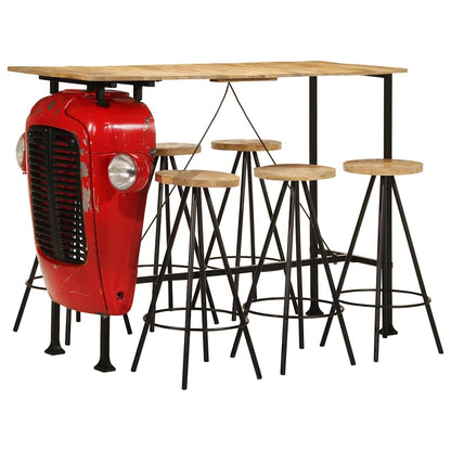 vidaXL 7 Piece Bar Set Solid Wood Mango